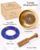 Picture of Hihealer Tibetan Singing Bowls, Meditation Sound Bowls Handcrafted in Nepal for Yoga, Chakra Healing, Mindfulness Self Care Spiritual Gifts for Women and Men (4.5" mantra floral)