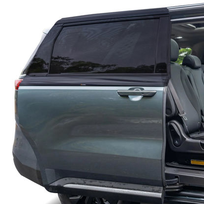 Picture of EcoNour Car Window Sun Shades - Sliding Door Rear Windows | Elasticized Mesh for Universal Fit | Sliding Door Side Window Sunshade | Car Window Accessories | 2 Pack Shades for Baby & Passenger Comfort