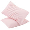 Picture of TILLYOU Toddler Pillowcase 2 Pack with Envelope Closure,13" x 18" Silky Soft Microfiber Travel Kids Pillowcase for Boys and Girls, Pink