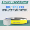 Picture of Coldest Dog Bowl - Anti Rust Metal & Non Slip Dog Bowls Large, Spill Proof Heavy Duty 3 Layers Insulated Dog Bowl - Food and Water Bowl for Dogs, Cats & Pets, Dishwasher Safe (21 oz, Solar Yellow)