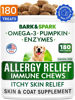 Picture of BARK&SPARK Dog Allergy Relief Chews (180 Treats) - Anti-Itch Skin & Coat Supplement - Omega 3 Fish Oil - Itchy Skin Relief Treatment Pills - Itching&Paw Licking - Dry Skin & Hot Spots - Chicken Liver