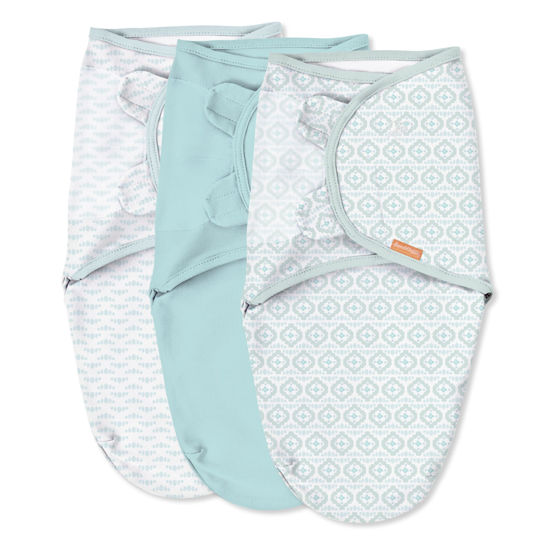 Picture of SwaddleMe by Ingenuity Original Swaddle, Size Small/Medium, For Ages 0-3 Months, 7-14 Pounds, Up to 26 Inches Long, 3-Pack Baby Swaddle Blanket Wrap