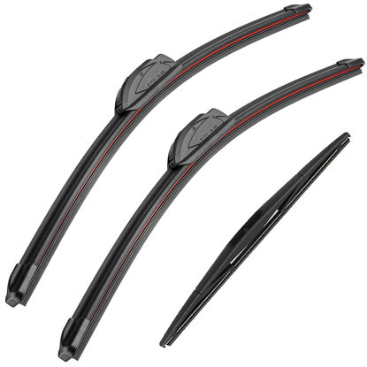 Picture of 28" 14" 14" Windshield Wiper Blades Replacement for Honda Fit 2009-2020 Premium All Weather Blade -(3 of Set)