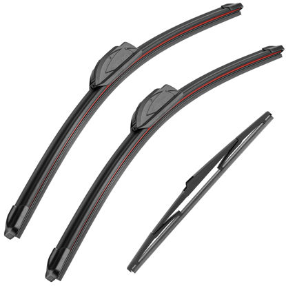 Picture of 26" 19" 16" Windshield Wiper Blades Replacement for Toyota prius 2015 2014 2013 2012 2011 2010 Premium All Weather Wiper Blade (3 of Set)