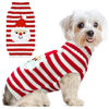 Picture of ABRRLO Dog Christmas Sweater Cute Striped Santa Xmas Dog Cat Outfit New Year Holiday Costumes Puppy Cat Sweater with Leash Hole for Small Medium Large Dogs Girl Boy Turtleneck Winter Warm Pet Clothes