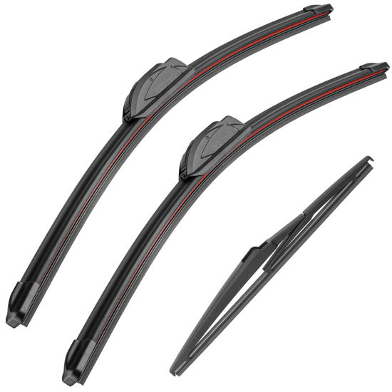 Picture of 26" 20" 12" Windshield Wiper Blades Replacement for Toyota Highlander 2008-2017 2018 2019 Premium All Weather Wiper Blade (3 of Set)