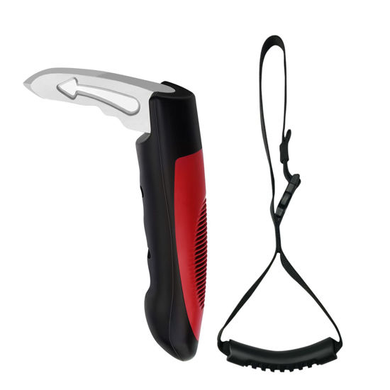 Picture of MOSKESON Vehicle Support Handles, Car Handle Assist for Elderly Multifunction Car Handle with Window Breaker for Elderly and Handicapped Red