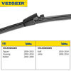 Picture of 13" Rear Wiper Blade Compatible with Volkswagen Tiguan 2009-2015,Touareg 2004-2010,Rabbit 2006-2009,Golf 2010-2014,Jetta 2009-2014 Back Window Wiper blades A330H