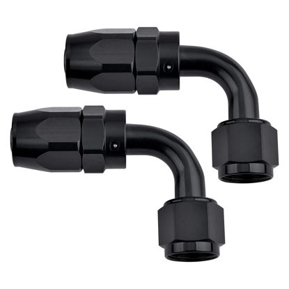 Picture of EVIL ENERGY 4AN Hose End Fitting 90 Degree Swivel for CPE Braided Hose Black 2PCS