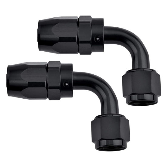 Picture of EVIL ENERGY 4AN Hose End Fitting 90 Degree Swivel for CPE Braided Hose Black 2PCS