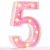 Picture of Pooqla Marquee Pink LED Numbers Lamp, Battery Powered, Glitter Light for Birthday Party & Home Decoration