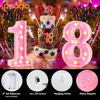 Picture of Pooqla Marquee Pink LED Numbers Lamp, Battery Powered, Glitter Light for Birthday Party & Home Decoration
