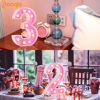 Picture of Pooqla Marquee Pink LED Numbers Lamp, Battery Powered, Glitter Light for Birthday Party & Home Decoration