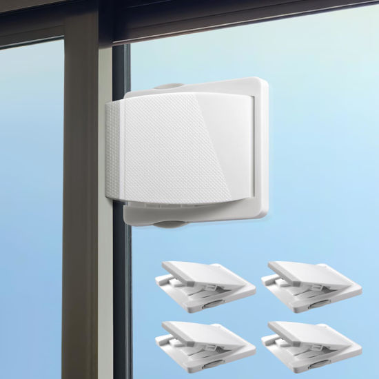Picture of Sliding Door Lock, 4 Pack Child Safety Sliding Glass Door Lock for Sliding Glass Doors, Sliding Windows, Sliding Closet, etc. Easy to Installation Provides More Security for Your Baby and Pets