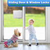 Picture of Sliding Door Lock, 4 Pack Child Safety Sliding Glass Door Lock for Sliding Glass Doors, Sliding Windows, Sliding Closet, etc. Easy to Installation Provides More Security for Your Baby and Pets