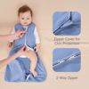 Picture of FIEMOL Baby Sleep Sack 12-18 Months, 100% Cotton Sleeping Sack for Newborn and Infant, 3 Pack Baby Wearable Blanket, 0.5 Tog Lightweight Double Zipper Sleep Bag Cyan