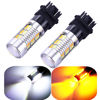 Picture of 3157 3057 3357 4157 Turn Signal White Yellow Amber Switchback Led Light Bulbs 22 SMD with Projector, for Standard Socket, Not CK, Pair of 2
