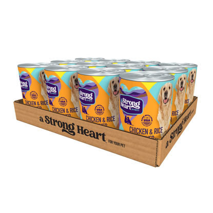 Picture of A Strong Heart Wet Dog Food, Chicken & Rice Dinner - 13.2 oz Cans (Pack of 12), Made in The USA with Real Chicken