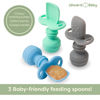 Picture of Upward Baby 3 pack Silicone Baby Feeding Spoon with Anti Choke Barrier - Baby Spoons Self Feeding 6 Months, First Stage Infant Supplies and Toddler Utensils, Baby Led Weaning Soft-Tip Training Spoon
