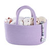 Picture of Baby Diaper Caddy Organizer Cotton Rope Nursery Storage Bin Basket Portable Holder Tote Bag for Changing Table Car Travel Baby Shower Gifts Newborn Essentials Registry Must Have Purple or Lavender