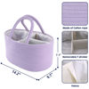 Picture of Baby Diaper Caddy Organizer Cotton Rope Nursery Storage Bin Basket Portable Holder Tote Bag for Changing Table Car Travel Baby Shower Gifts Newborn Essentials Registry Must Have Purple or Lavender