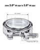 Picture of EVIL ENERGY 3.0 Inch V Band Clamp with Flange Male Female 304 Stainless Steel 4PCS