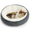 Picture of Love's cabin Round Donut Cat and Dog Cushion Bed, 20in Pet Bed for Cats or Small Dogs, Anti-Slip Water-Resistant Bottom, Super Soft Durable Fabric Pet beds, Washable Cat Dog Bed Stripe Bluish Grey