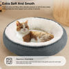 Picture of Love's cabin Round Donut Cat and Dog Cushion Bed, 20in Pet Bed for Cats or Small Dogs, Anti-Slip Water-Resistant Bottom, Super Soft Durable Fabric Pet beds, Washable Cat Dog Bed Stripe Bluish Grey