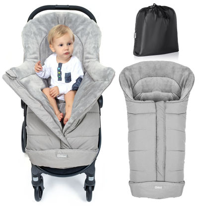 Picture of Orzbow Warm Bunting Bag Universal,Stroller Sleeping Bag Cold Weather,Waterproof Toddler Footmuff (Light Grey, Large)