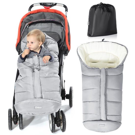 Picture of Orzbow Warm Bunting Bag Universal,Stroller Sleeping Bag Cold Weather,Waterproof Toddler Footmuff (Beige, Large)