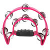 Picture of Soulmate Tambourine Metal Jingles Hand Held Percussion Half-Moon Tambourine for Kids Adult Musical Instrument Gift Double Row Tambourines for KTV, Party for 3 years+ (Pink Tamboruine)