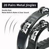 Picture of Soulmate Tambourine Metal Jingles Hand Held Percussion Half-Moon Tambourine for Kids Adult Musical Instrument Gift Double Row Tambourines for KTV, Party (Black Tamboruine)