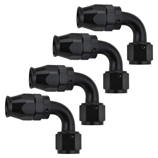 Picture of EVIL ENERGY 8AN PTFE Hose End Fitting 90 Degree Black for PTFE Hose Only 4PCS