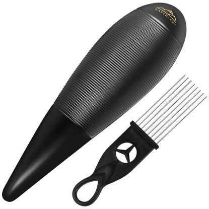 Picture of EASTROCK Guiro Instrument 3.3"x12" Fish Shaped Latin Percussion Instrument with 1 Scraper Musical Training Tool for Beginners and Professional Band Accompaniment Black（Upgraded Version）