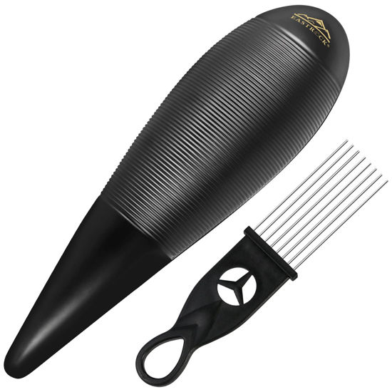 Picture of EASTROCK Guiro Instrument 3.3"x12" Fish Shaped Latin Percussion Instrument with 1 Scraper Musical Training Tool for Beginners and Professional Band Accompaniment Black（Upgraded Version）