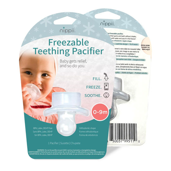 Picture of Nippii Freezable Orthodontic Pacifier for Teething - Orthodontic Design Teething Pacifier for Baby Teething Relief - Medical Grade Silicone Pacifier