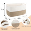 Picture of MEGASKET Extra Large Cotton Rope Basket, 23.6" x 15.7" x 14.1" Rectangle Blanket Basket Living Room, Wicker Woven Throw Blanket Pillow Storage Basket, Soft Kids Dog Toy Basket Storage Bins Organizer
