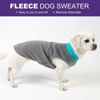Picture of cyeollo 2 Pack Fleece Dog Sweater Stretchy Reflective Stripe Sweatshirt Pet Clothes Lightweight Dog Sweaters for Small Dogs Boy, Teal & Grey XL
