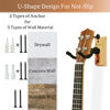 Picture of Onmiwod Ukulele Wall Mount Hanger 2 Pack, Ash Hardwood U-Shaped Ukulele Holder Hanger, Ukulele Wall Mount Hook for Ukulele Banjo Mandolin Concert Pineapple Soprano Tenor and Baritone
