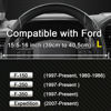 Picture of West Llama Customized Auto Car Steering Wheel Cover for Ford F-150, F-250, F-350, Expedition(Diamond Quilted - Black+Gray)