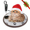 Picture of GOLOPET Cat Heating Pad Round-D16in Pet Heating Pads for Cats Waterproof Smart Thermostat Switch, Adjustable Heated Cat Bed,Adding Wire Rope Wires Cat Warming Pad-Paw Print