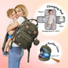Picture of Dikaslon Diaper Bag Backpack with Portable Changing Pad, Pacifier Case and Stroller Straps, Large Unisex Baby Bags for Boys Girls, Multipurpose Travel Back Pack for Moms Dads, Army Green