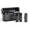 Picture of BOYA BY-V4D Wireless Lavalier Microphone for iPhone iPad with Charging case, 18H Battery Life, 650ft Range, 4-Channel Omnidirectional Noise Canceling Lapel Mics for Video Recording Interview Vlog