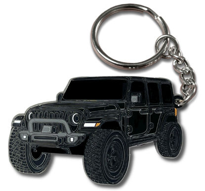 Picture of FOUR WHEEL BEAST Jeep Wrangler Keychain - Officially Licensed Jeep Rubicon Accessories JL Key Chain JKU 2024 2023 (Black)