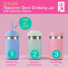 Picture of Elk and Friends Stainless Steel Cups |14 oz Mason Jar design | Kids & Toddler Cups with Silicone Sleeves & Straws with Stopper | Smoothie Cups | Dishwasher Safe