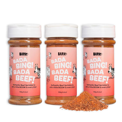 Picture of BARK Beef Dog Treat Topper High Protein Limited Ingredient Meal Mixer, All Life Stages, Rosemary Extract for Large & Small Breeds, Elevate Dog Food Dining, Shake & Pour for Dog Bowls - 3 Pack