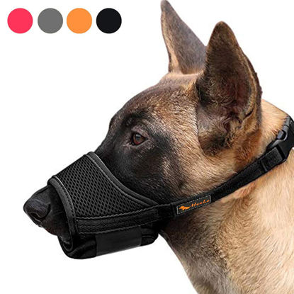 Picture of HEELE Dog Muzzle,Soft Nylon Muzzle Anti Biting Barking Chewing,Air Mesh Breathable Drinkable Adjustable Loop Pets Muzzle for Small Medium Large Dogs 4 Colors 4 Sizes XL