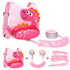 Picture of Toddler Leash Harness + Anti Lost Wrist Link, Accmor Cute Dinosaur Kids Harnesses with Leashes,3 in 1 Baby Walking Wristband Child Outdoor Anti-lsot Tether Rope Reins for Chidren Girls (Pink)