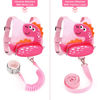 Picture of Toddler Leash Harness + Anti Lost Wrist Link, Accmor Cute Dinosaur Kids Harnesses with Leashes,3 in 1 Baby Walking Wristband Child Outdoor Anti-lsot Tether Rope Reins for Chidren Girls (Pink)