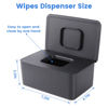Picture of LEQXGO Baby Wipes Dispenser, Wipes Dispenser Baby Wipes Case, Baby Wipe Holder for Fresh Wipes, Non-Slip Wipes Case, Wipe Container with Sealing Design Lid (Black)